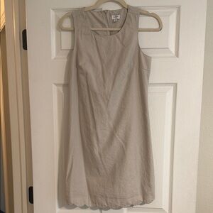 J. Crew Sleeveless Mini Shift Dress in Light Taupe